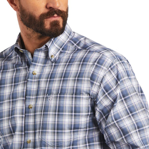 Ariat Men's Pro Series Carbon Blue Plaid Bennett Western Shirt