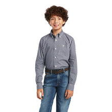 Load image into Gallery viewer, Ariat Boy&#39;s Carbon Blue Maze Bo Western Shirt
