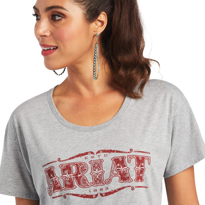 Ariat Women's Gray Bandana Logo Heather T-Shirt