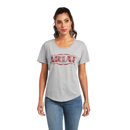 Ariat Women's Gray Bandana Logo Heather T-Shirt