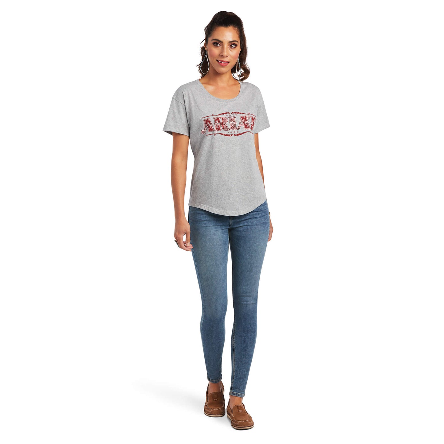 Ariat Women's Gray Bandana Logo Heather T-Shirt