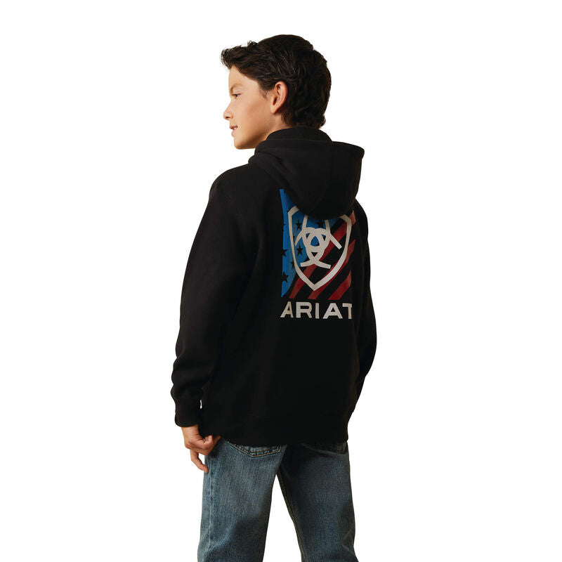 Ariat Boy's Americana Black Hoodie