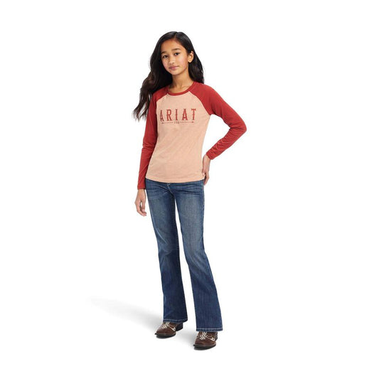 Ariat Girl's REAL Coral/Peach Arrow T-Shirt