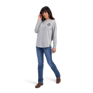 Ariat Women's REAL Oversized Graphic Grey T-Shirt