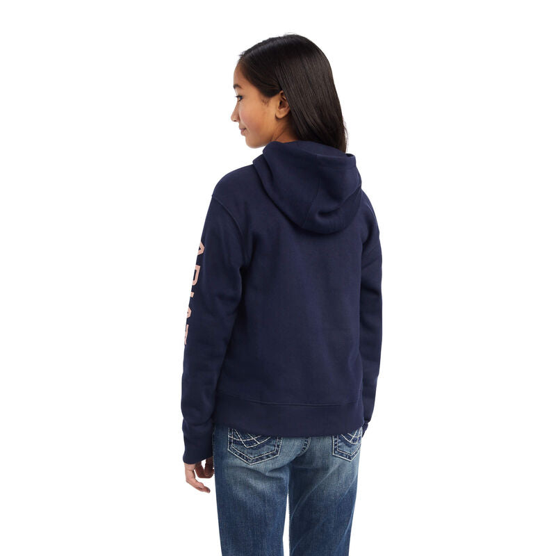 Ariat Girls REAL Arm Logo Navy Hoodie