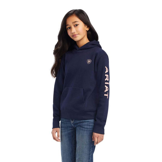 Ariat Girls REAL Arm Logo Navy Hoodie