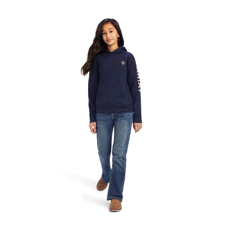 Ariat Girls REAL Arm Logo Navy Hoodie