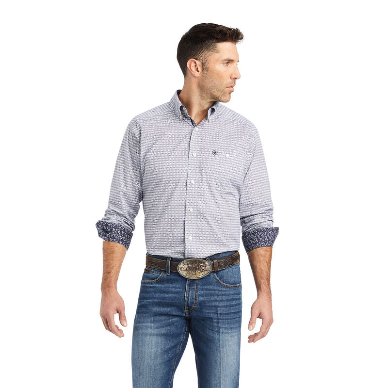 Ariat Men's Relentless Blue & Pink Savvy Western Shirt