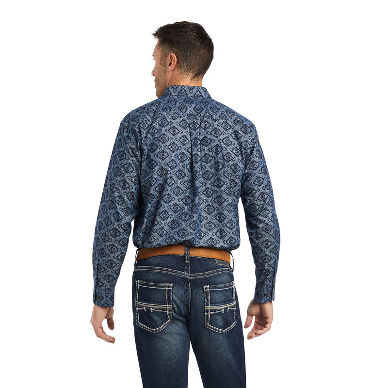 Ariat Men's Chambray Blue Jacquard Keanu Western Shirt