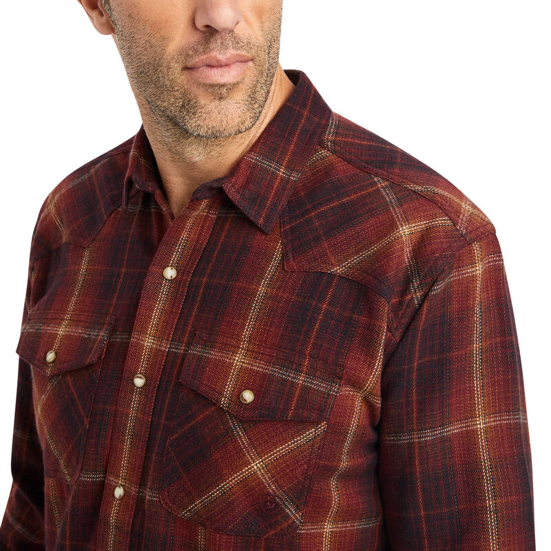 Ariat Men's Retro Rubaiyat Red Plaid Hiller Western Shirt