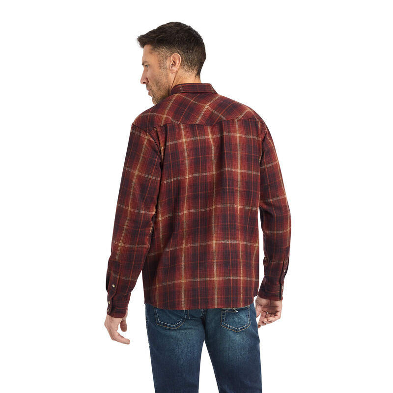 Ariat Men's Retro Rubaiyat Red Plaid Hiller Western Shirt