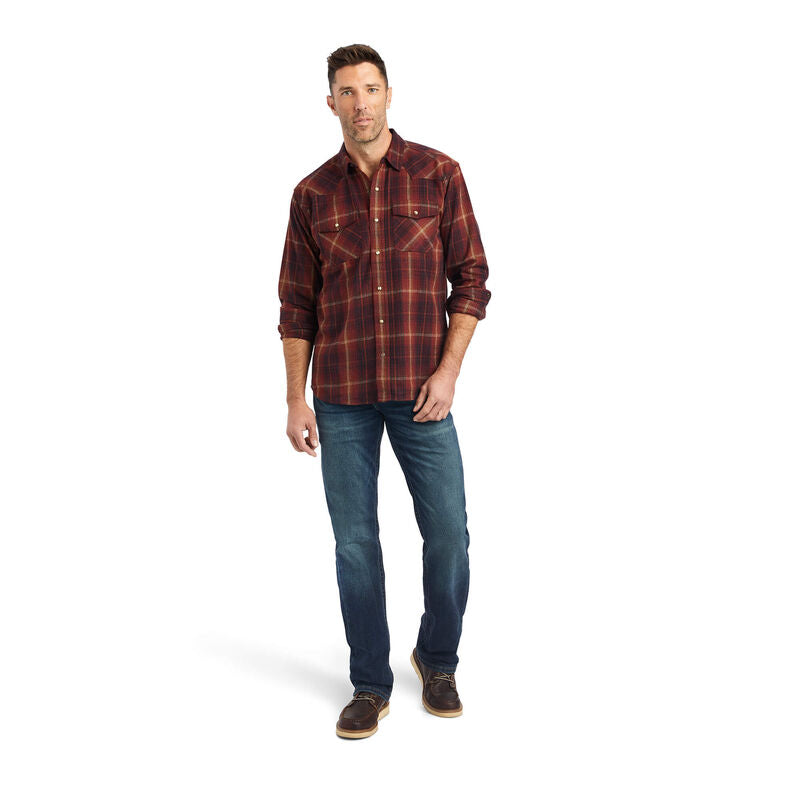 Ariat Men's Retro Rubaiyat Red Plaid Hiller Western Shirt