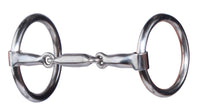 Load image into Gallery viewer, The mouthpiece is made of ½” sweet iron and has three equal breaks. This allows for tongue relief, while intensifying the pressure on the outside of the bars.

