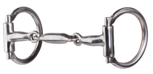 The mouthpiece is made of ½” sweet iron and has three equal breaks. This allows for tongue relief, while intensifying the pressure on the outside of the bars.