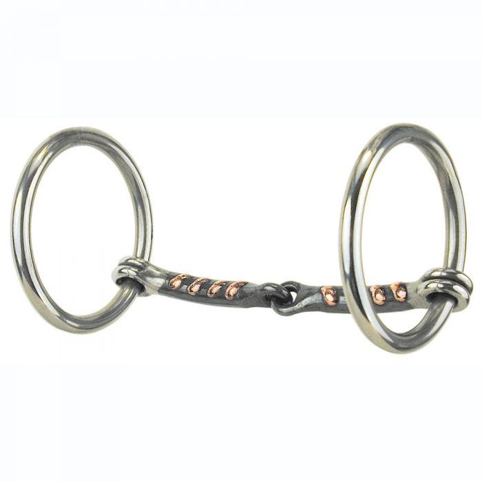 111 Reinsman Light Ring Snaffle Inlaid Copper Bit