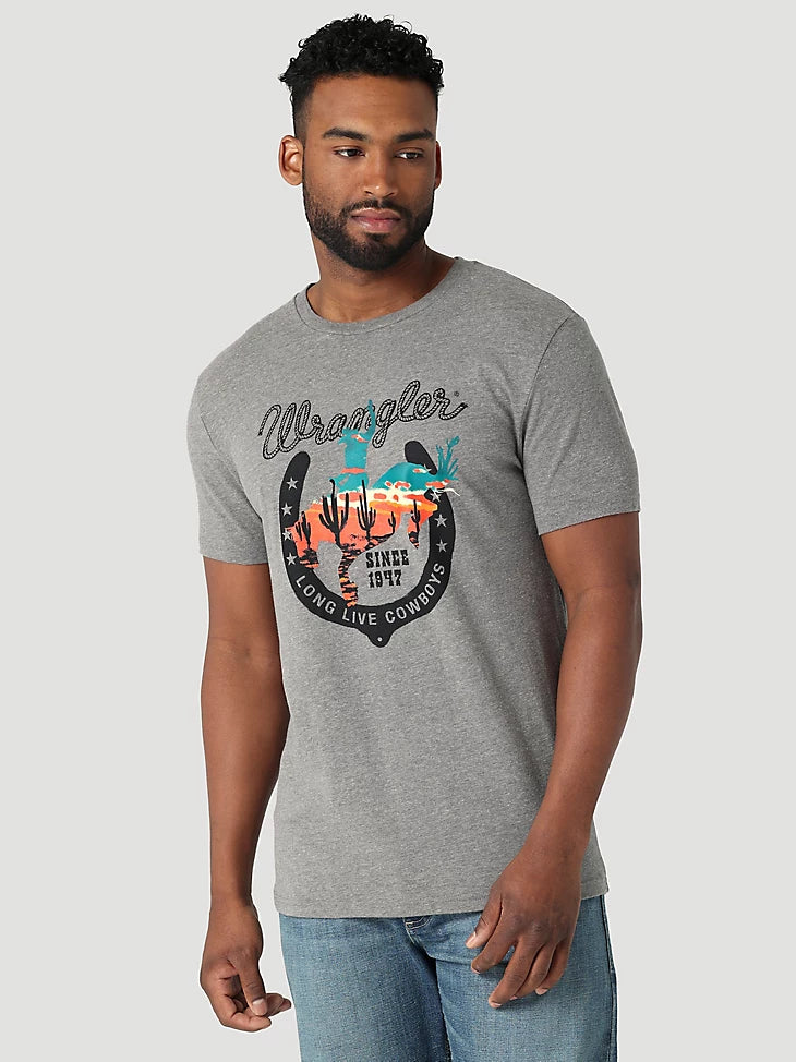 Wrangler Men's Gray Graphic Horseshoe T-Shirt