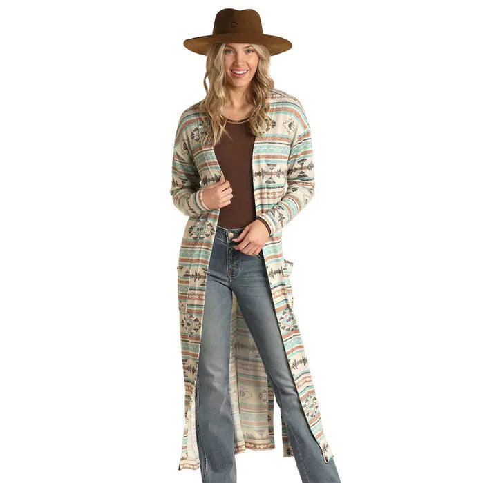 Panhandle Printed Sweater Duster
