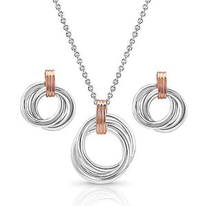 Montana Silversmith Two Tone Double Ring Jewelry Set