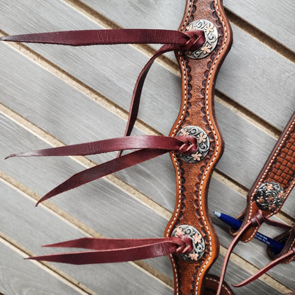 Rafter S. "Copper Flower Scrolls" Tack Set