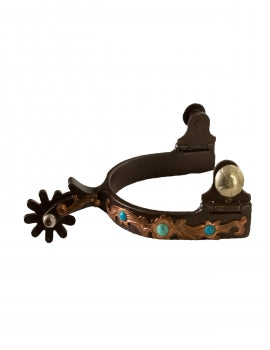 CST Copper Scroll Turquoise Dot Ladies' Spurs