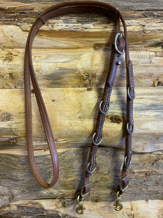 L&W One Piece Flat Leather Martingale Rein