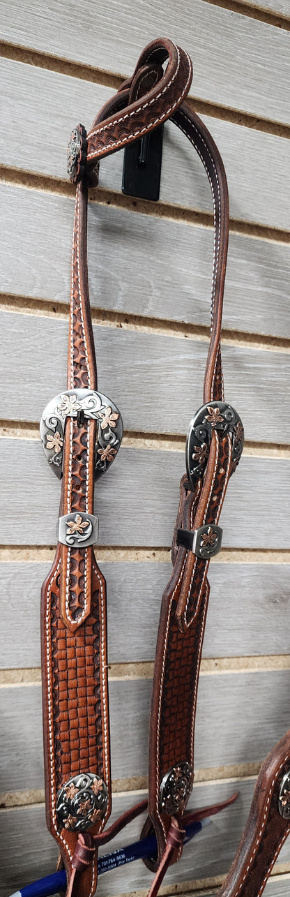 Rafter S. "Copper Flower Scrolls" Tack Set