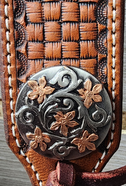 Rafter S. "Copper Flower Scrolls" Tack Set