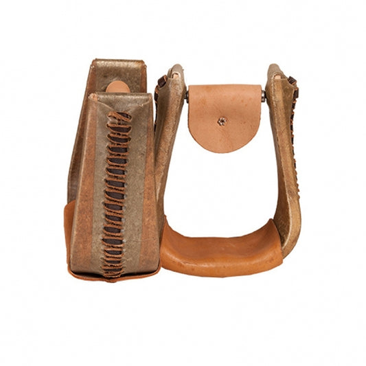 Oxbow Tack 4" Wide Deep Rawhide Roper Stirrups