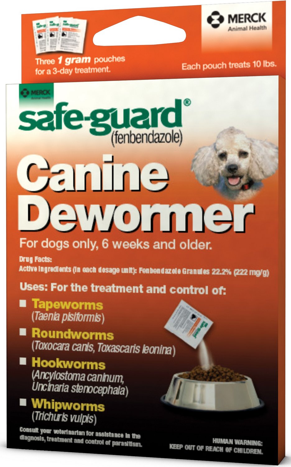 Safe-Guard Canine Dewormer (Fenbendazole) Dogs Only 6 Weeks & Older - 1 gram