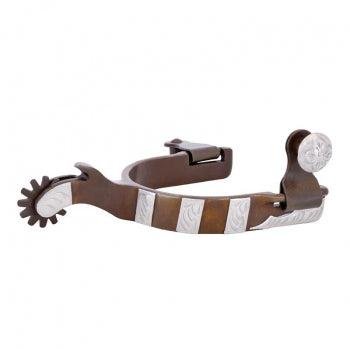 CST Antique Brown Silver Bars Youth Spurs