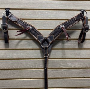 Performance Pony Breastcollar - Chocolate Snowflake with Dots & Bloodknots