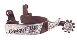 AHE Engraved Cowgirl Up Ladies Spurs