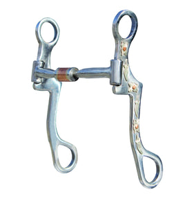 This mouthpiece is a straight bar hinged on a center roller, encouraging lateral collection and lift. This bit requires light contact. The sweet iron mouthpiece keeps the horses mouth moist.