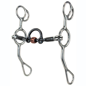 324 Reinsman Reining Horse Curb Gag Bit - Ported 3-Piece with Copper Roller