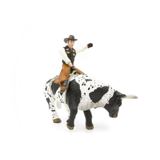 Little Buster Bucking Bull & Rider Black & White