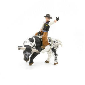 Little Buster Bucking Bull & Rider Black & White