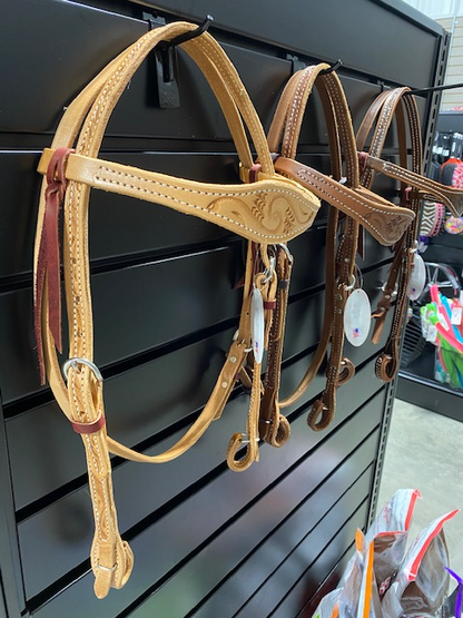 HR Doubled & Stitched Scalloped Browband Headstall with Quick Change Ends