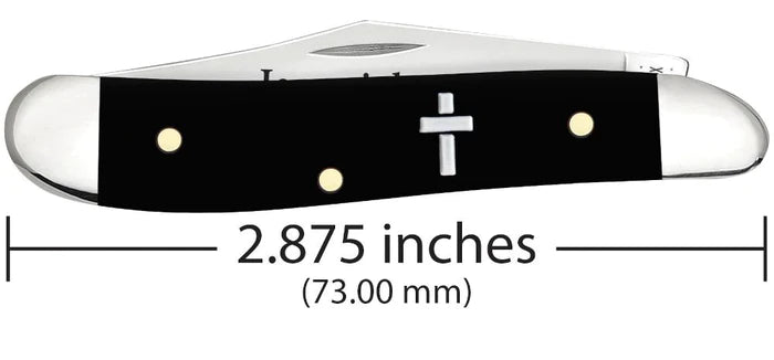 Case Jeremiah 29:11 Embellished Smooth Black Synthetic Peanut Knife