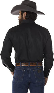 Wrangler Men's Cowboy Cut Western Black Work Shirt