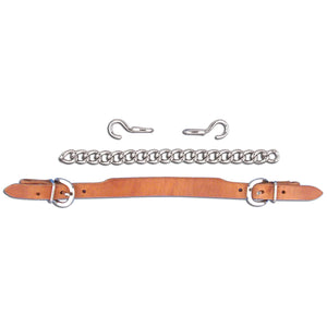 Myler Leather Noseband with Hooks and Curb Chain