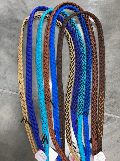 Jerry Beagley Braided Barrel Reins with Rubber