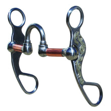 Load image into Gallery viewer, The four moving parts of the mouthpiece allow the horse to respond to subtle rein pressure. The copper roller bars encourage suppleness and salivation.
