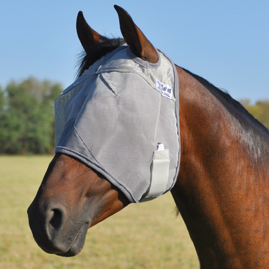 Crusader Gray NO Ears Fly Mask