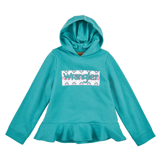 Wrangler Girl's Teal Logo Hoodie