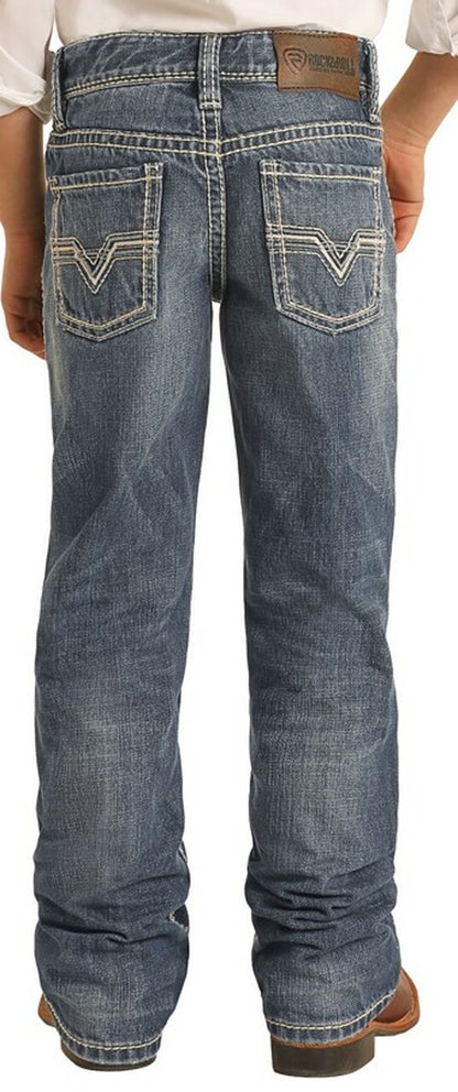 Rock & Roll Boy's Raised Denim V Pocket BB Gun Jean