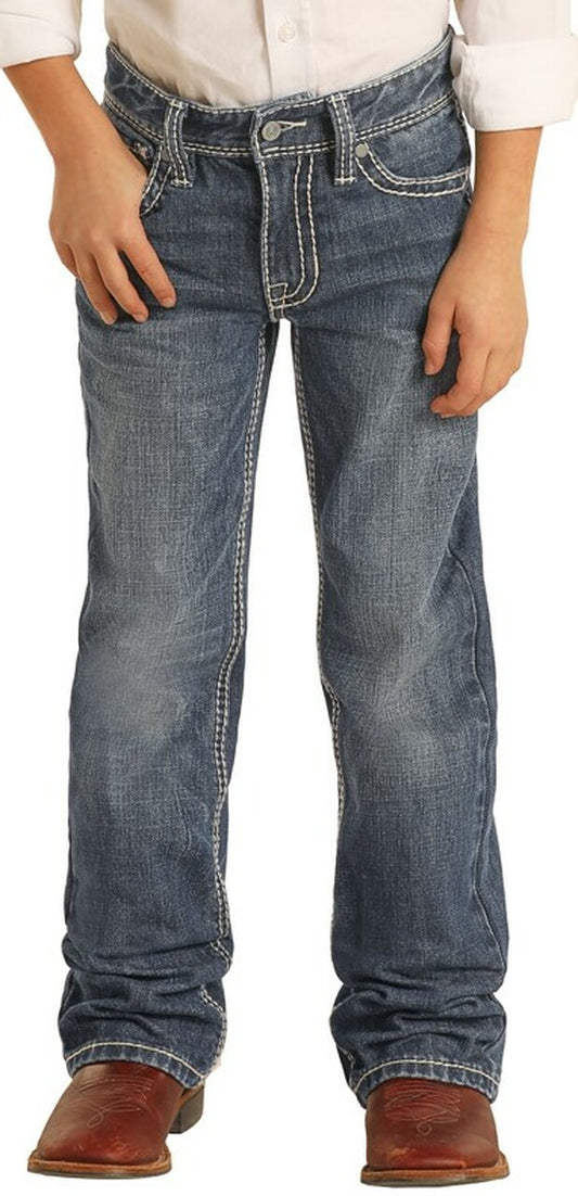 Rock & Roll Boy's Raised Denim V Pocket BB Gun Jean