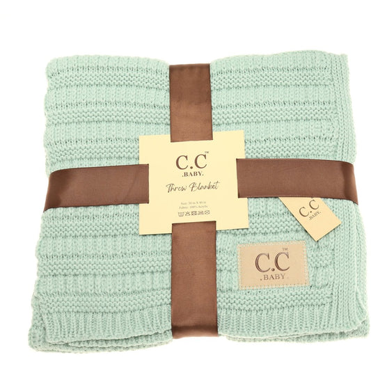 C.C Beanie BABY Solid Ribbed Knit Blanket