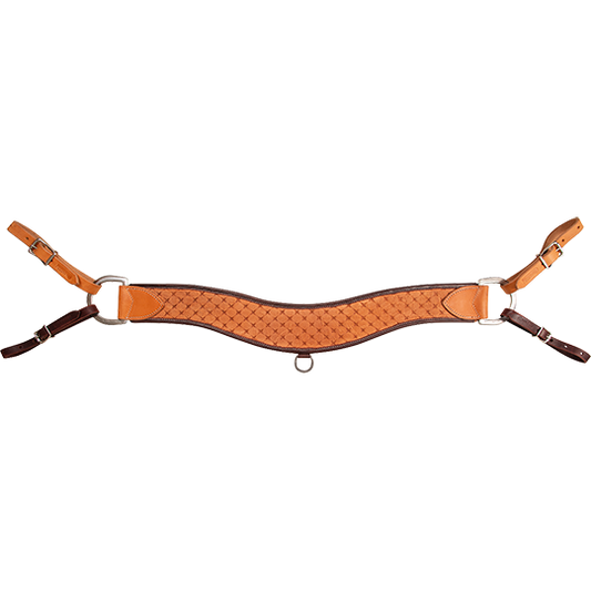 Martin 4” Steer Tripping Breastcollar - Natural Roughout Quilted Tooling