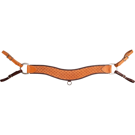 Martin 4” Steer Tripping Breastcollar - Natural Roughout Quilted Tooling
