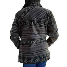 Load image into Gallery viewer, Cruel Women&#39;s Aztec Fleece Black Trucker jacket
